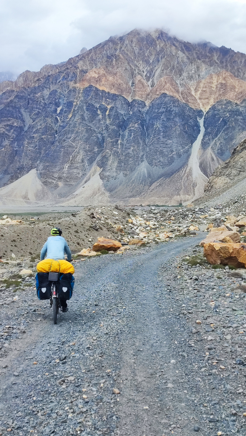 Heading to a cloudy mountain