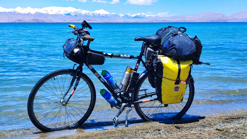 My bike at the Karakul Lake